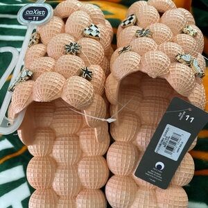 Coexist Peach Bubble Slides with Charms